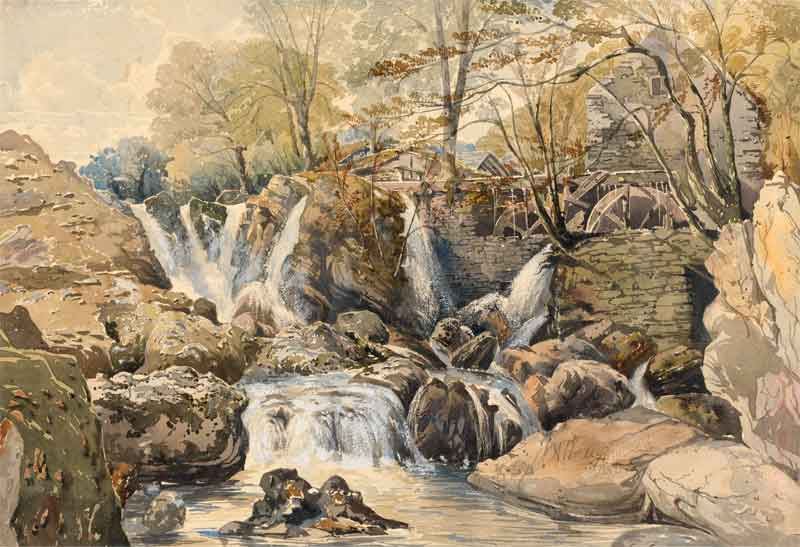 Watermill and Waterfalls , Aaron Edwin Penley