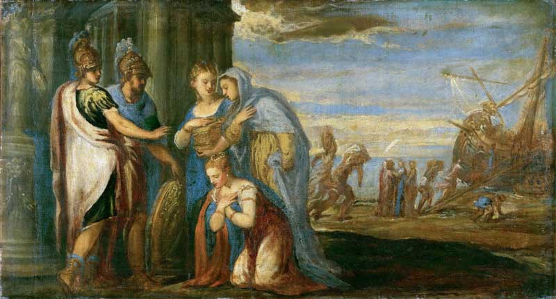 Aeneas Taking Leave of Dido. Andrea Schiavone