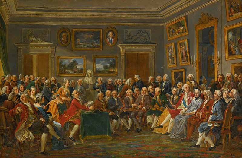In the Salon of Madame Geoffrin in 1755. Anicet-Charles-Gabriel Lemonnier