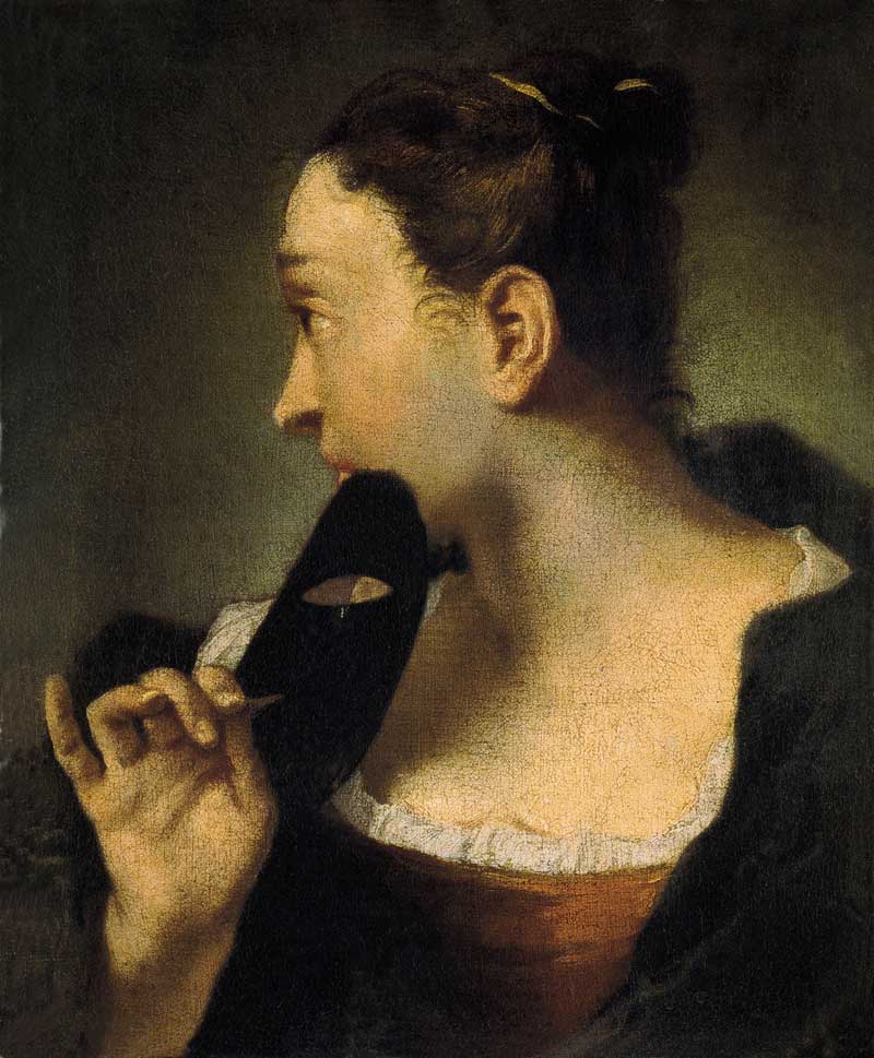 Portrait of a Young Woman in Profile with a Mask in her Right Hand. Giovanni Battista Piazzetta