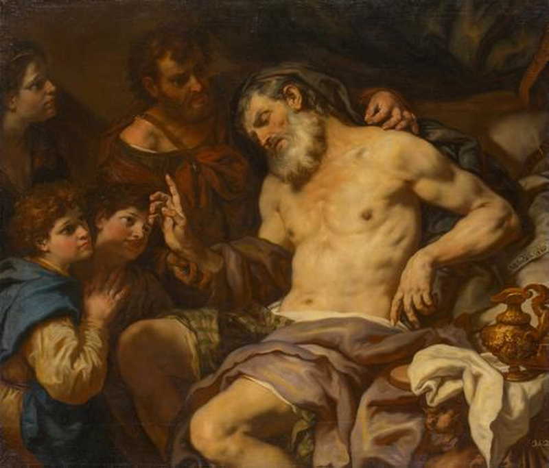 Jacob blesses Ephraim and Manasseh. Johann Carl Loth