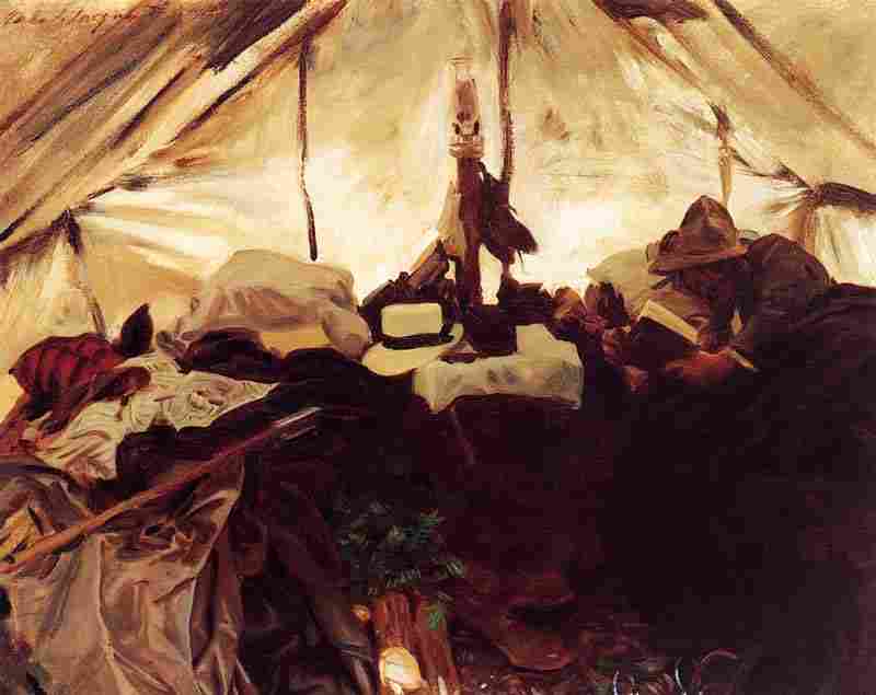 Inside a Tent in the Canadian Rockies, John Singer Sargent