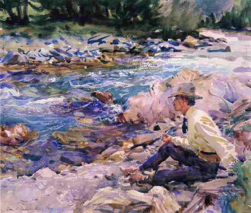 Man Seated by a Stream, John Singer Sargent