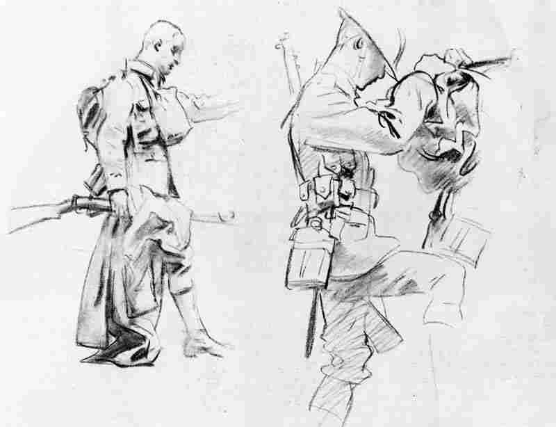 Two studies for soldiers of Gassed, John Singer Sargent