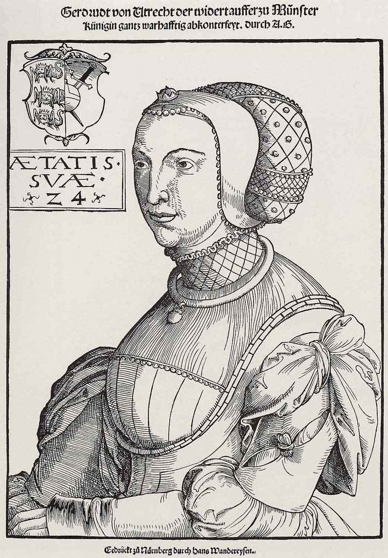 Portrait of the wife of Jan van Leyden (copy), Heinrich Aldegrever