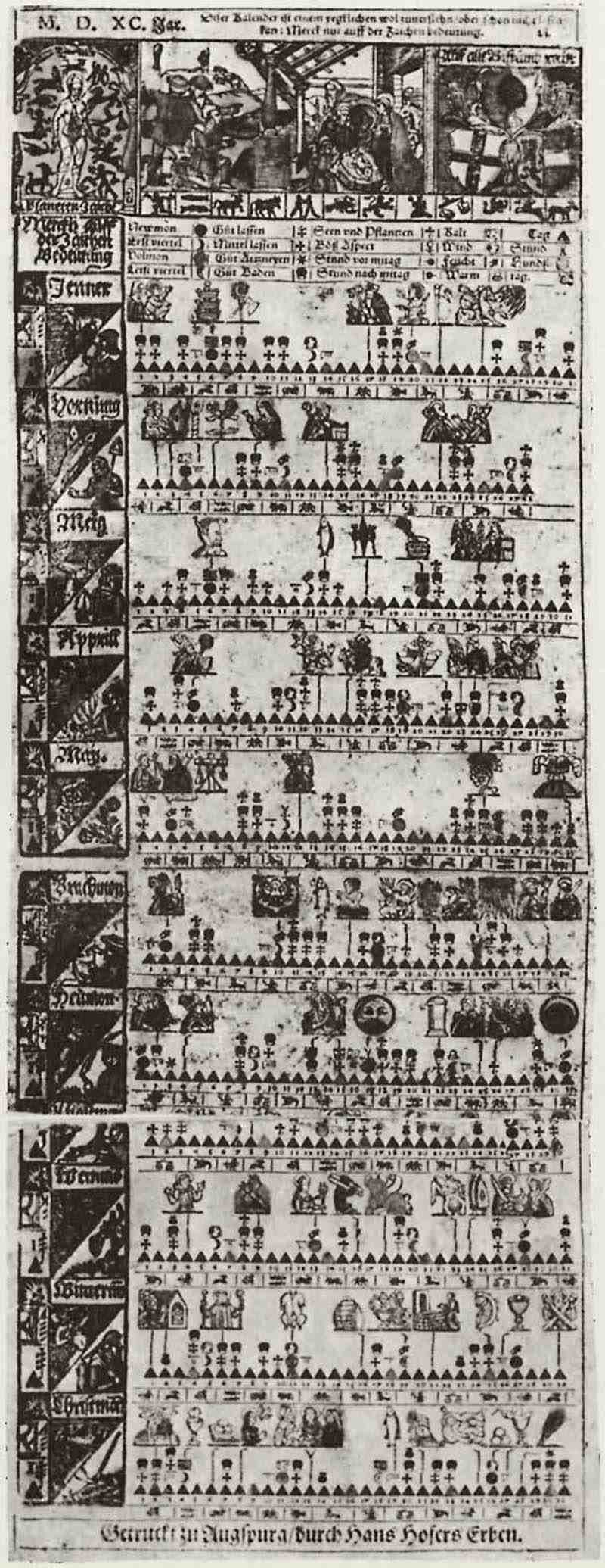 Calendar for the year 1590. Hans Hofer (Follower)
