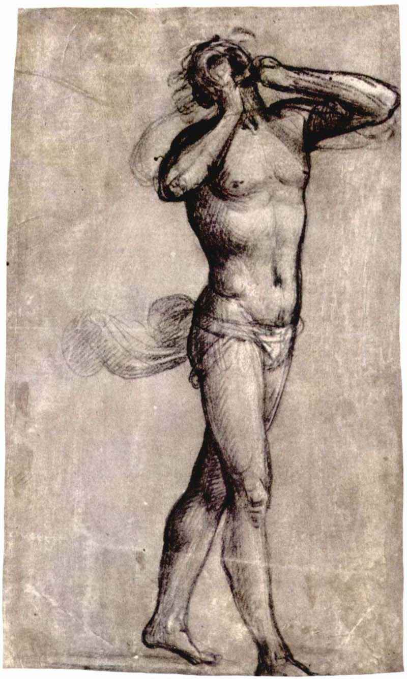 Nude study for the figure of a damned, Fra Bartolomeo