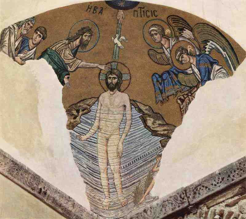 Mosaics of the Church of Daphni, Scene: Baptism. Master of Daphni