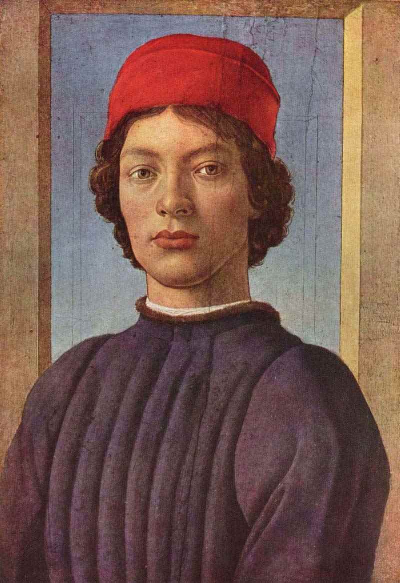 Portrait of a young man with red cap. Sandro Botticelli