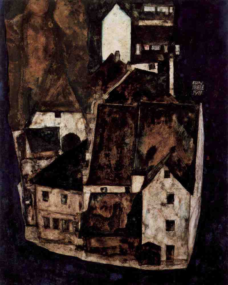 Dead city or city at the blue river, Egon Schiele