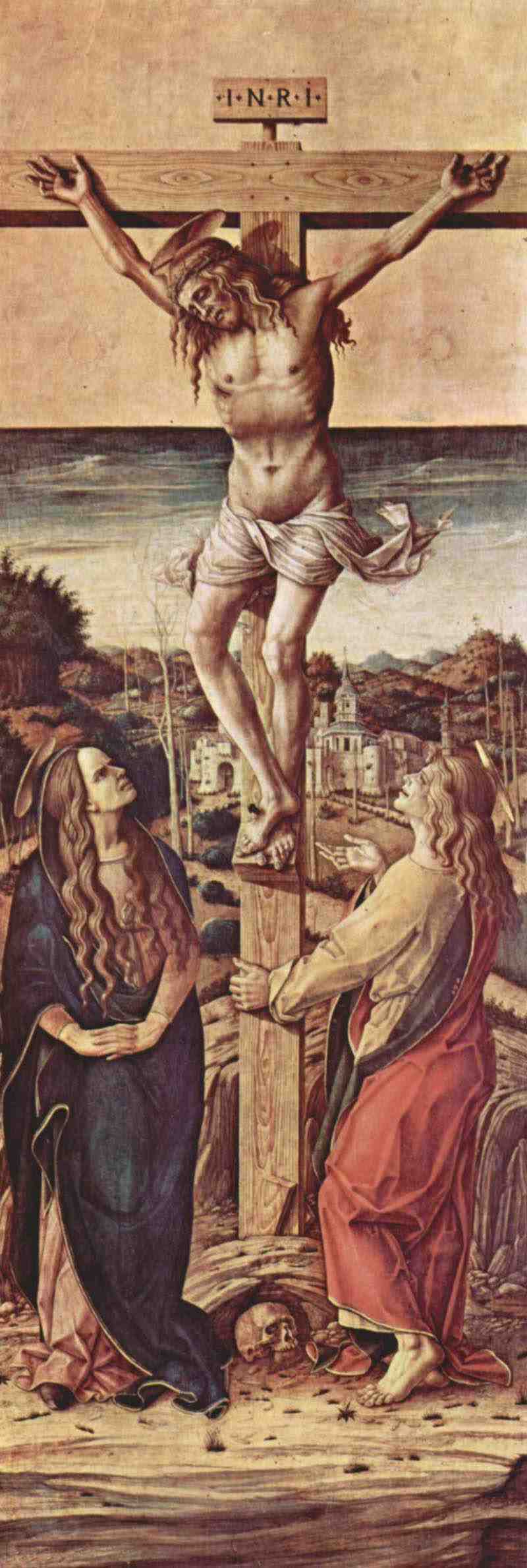 Altar of the Cathedral of Camerino, scene: crucifixion. Carlo Crivelli