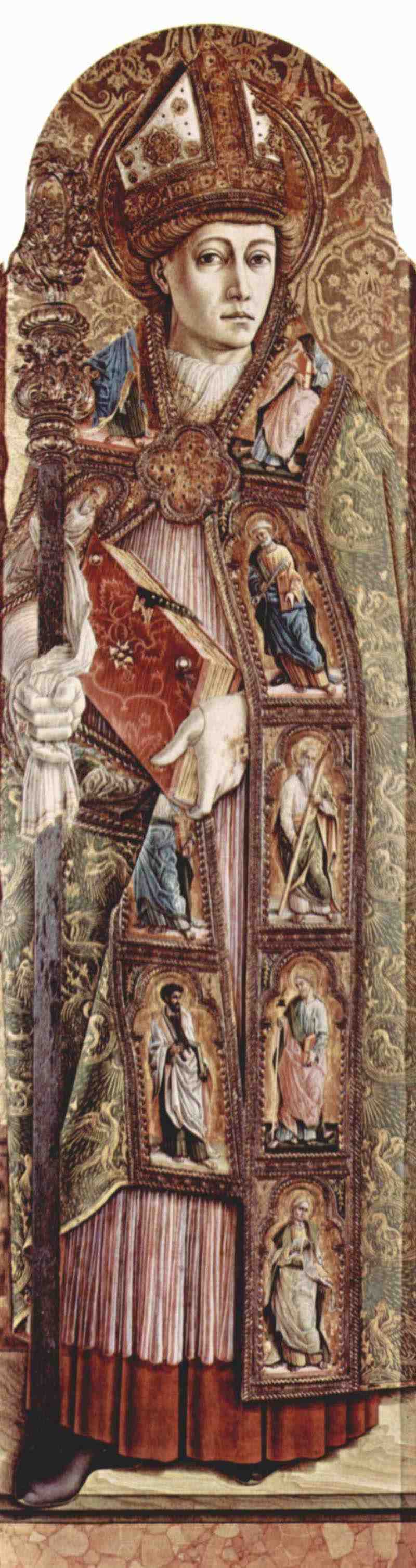 Main altar of the Cathedral of Ascoli, polyptych, right inner panel: St. Emidius. Carlo Crivelli