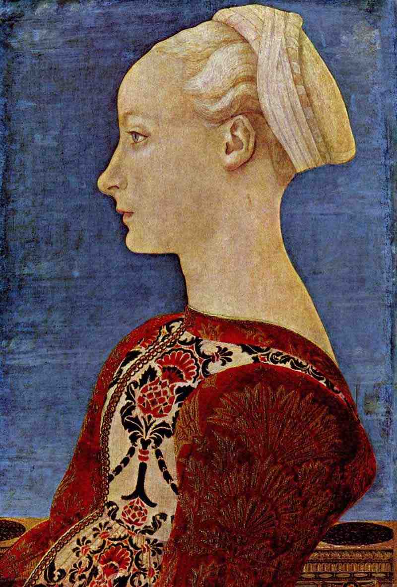 Portrait of an elegant young woman fragment. Domenico Veneziano