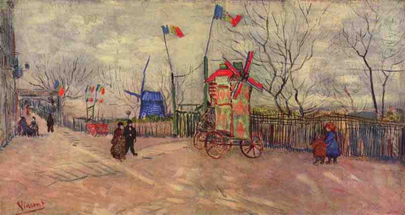 Street Scene in Montmartre, Le Moulin à Poivre, Vincent van Gogh