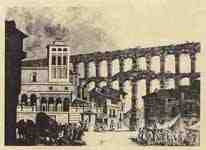 Market under the aqueduct of Segovia
