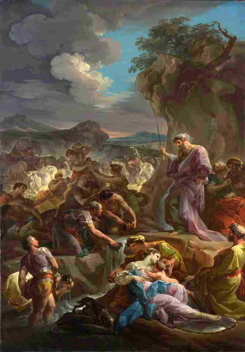 Moses striking the Rock. Corrado Giaquinto