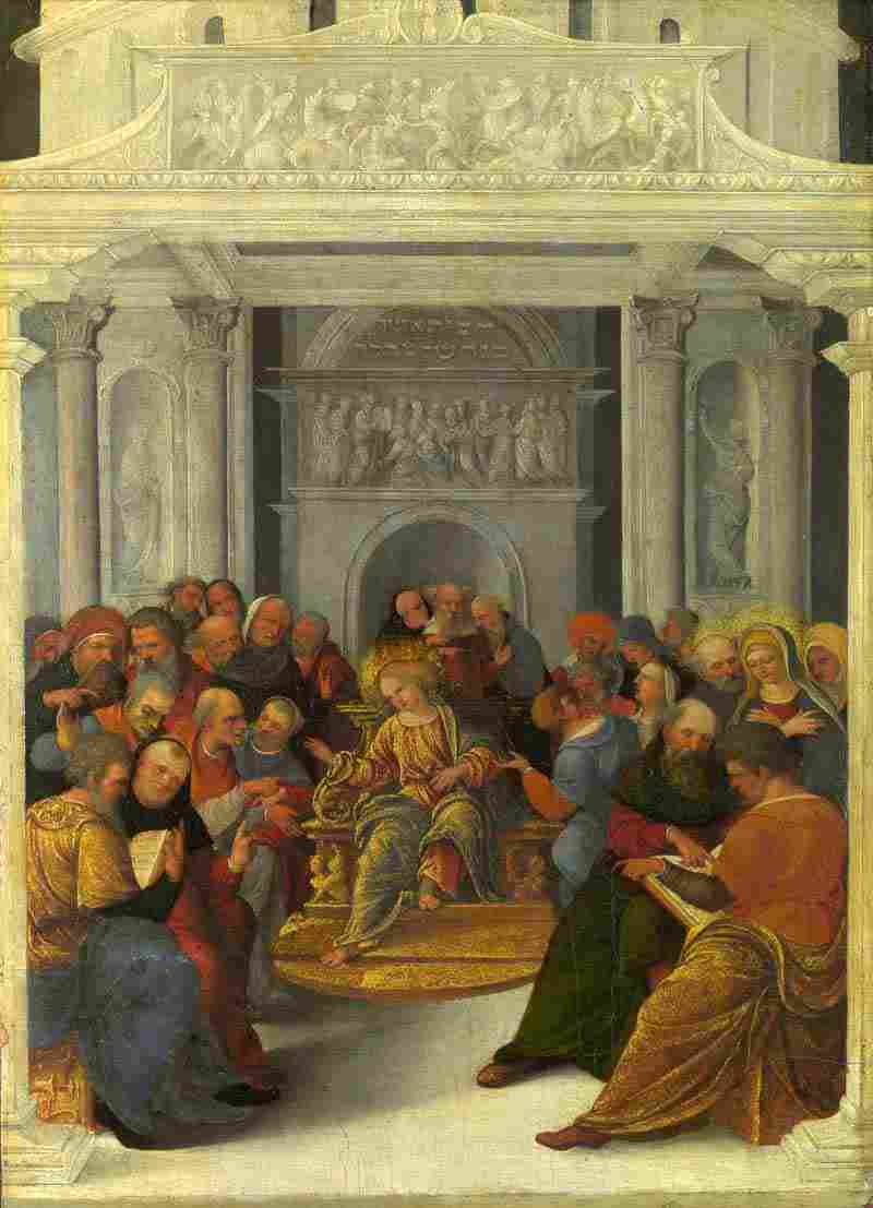 Christ disputing with the Doctors. Lodovico Mazzolino