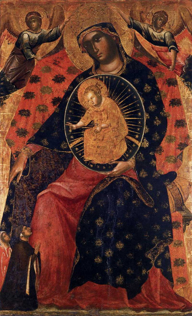 Madonna and Child with two Votaries  . Paolo Veneziano
