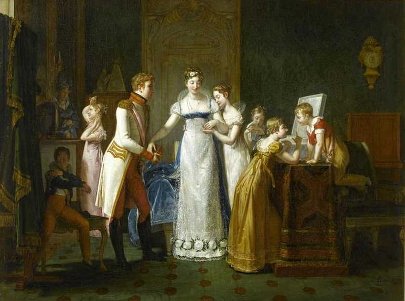 Marie-Louise's farewell to her family March 13, 1810 . Pauline Auzou