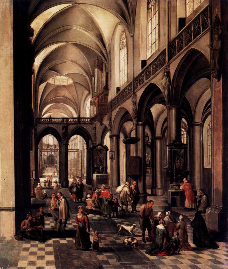 Interior of a Flemish Church. Peeter Neeffs the Elder