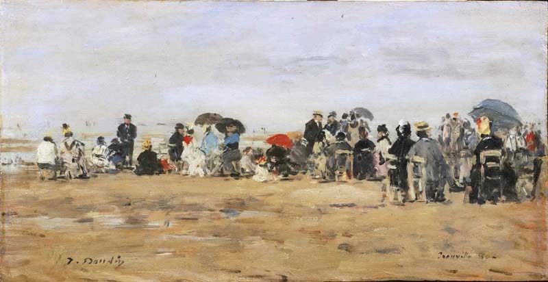Beach at Trouville. Eugene-Louis Boudin
