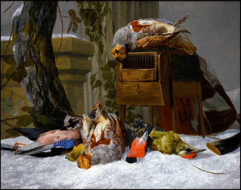 A Still Life with dead Game and Songbirds in the Snow, Pieter Boel