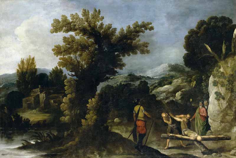 Landscape with the Crucifixion of St Peter. Francisco Collantes