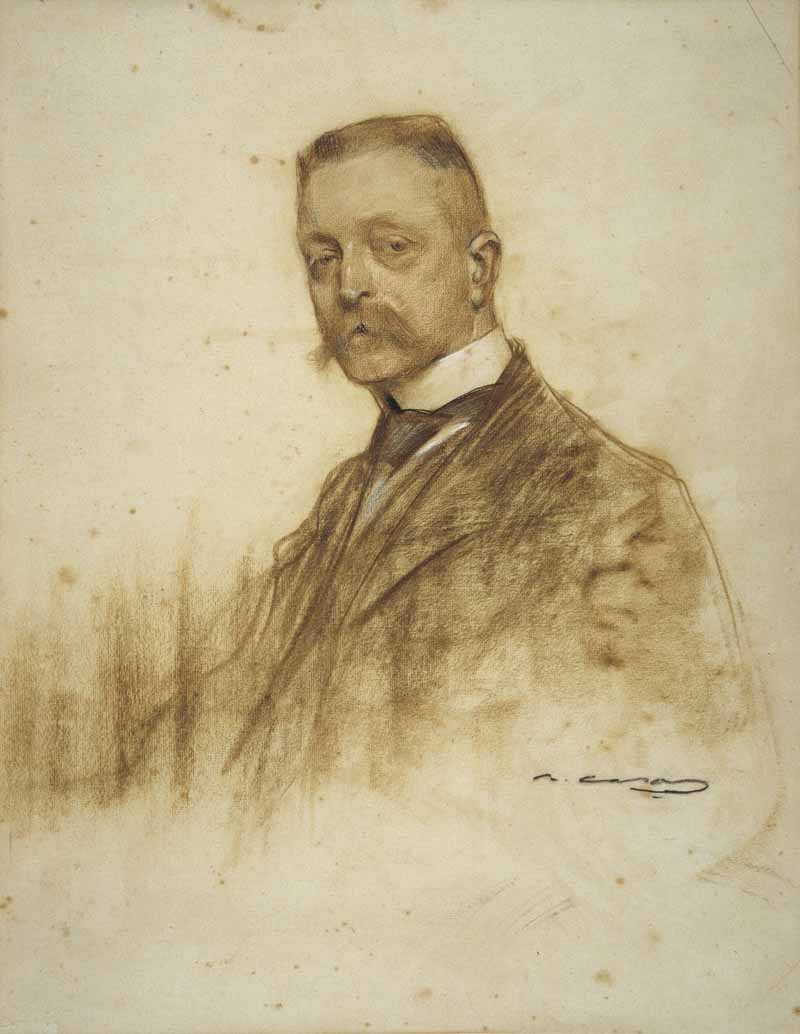 Portrait of Emile Bertaux, Ramon Casas