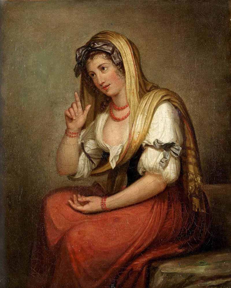Portrait of Lady Emma Hamilton as Neapolitan Peasant. Robert Fagan
