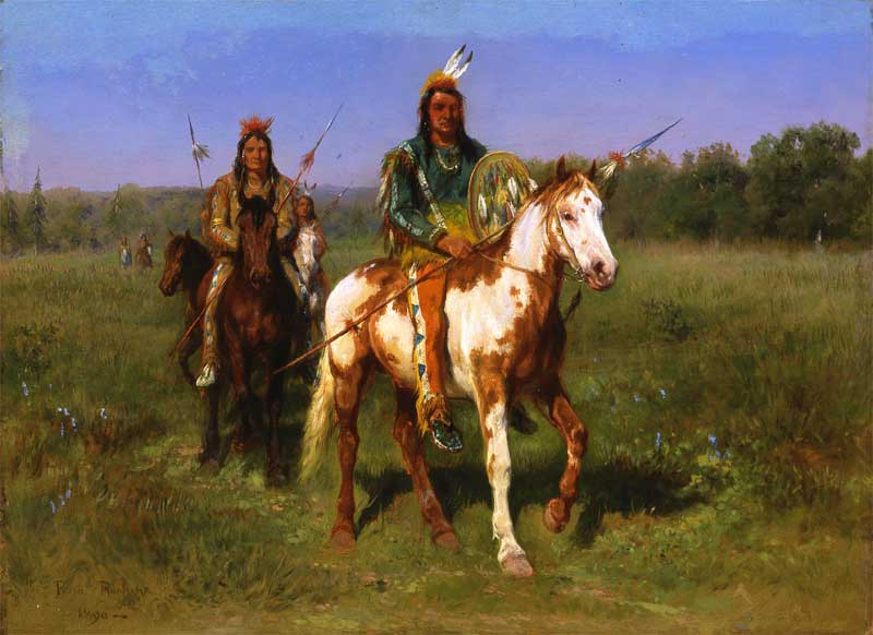 Mounted Indians Carrying Spears. Rosa Bonheur