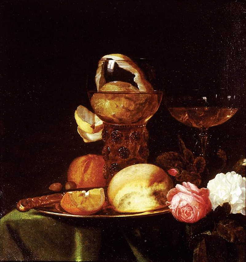 Still-Life with Fruit and Roses. Simon Luttichuys