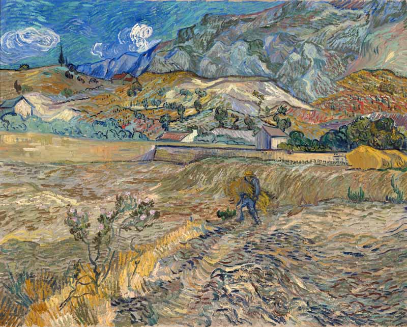 Enclosed Wheat Field with Peasant , Vincent van Gogh