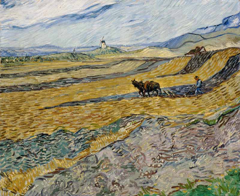Enclosed Field with Ploughman , Vincent van Gogh