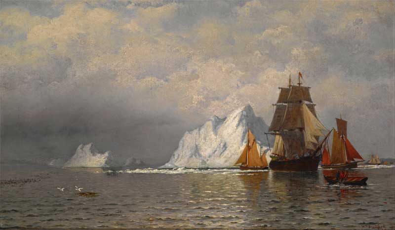 Whaler and Fishing Vessels near the Coast of Labrador. William Bradford