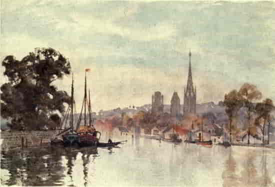 ROUEN FROM THE RIVER