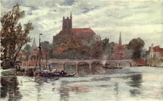 THE BRIDGE AND CATHEDRAL, AUXERRE