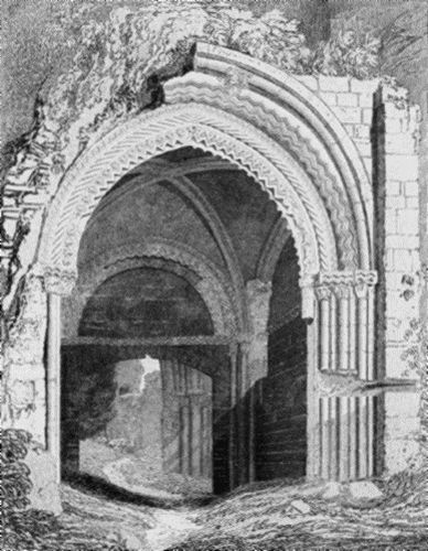 Jumieges. Arch on the West Front.