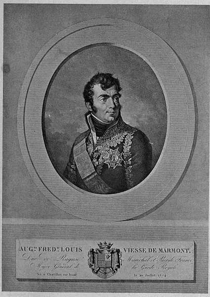 AUGUSTE DE MARMONT, DUKE OF RAGUSA FROM AN ENGRAVING AFTER THE PAINTING BY MUNERET