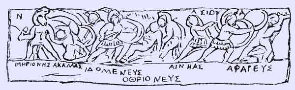 Idomeneus und Meriones, Aphareus, Tabula Iliaca