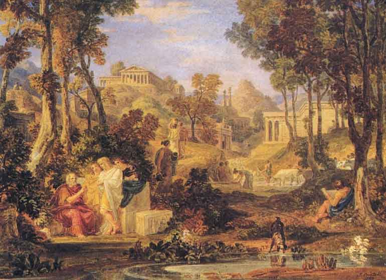 The Groves of Accademia - Plato Teaching, Joshua Cristall
