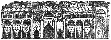Theoderik’s paleis te Ravenna. Mozaïek in S. Apollinare Nuovo.