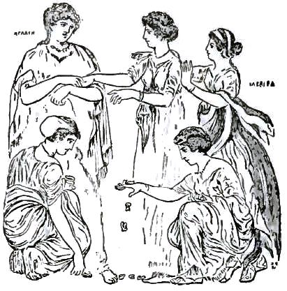 FIGURE 131. GIRLS PLAYING WITH KNUCKLE-BONES