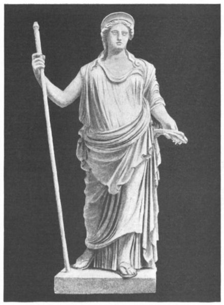 Ceres, carrying wheat and leaning on a staff