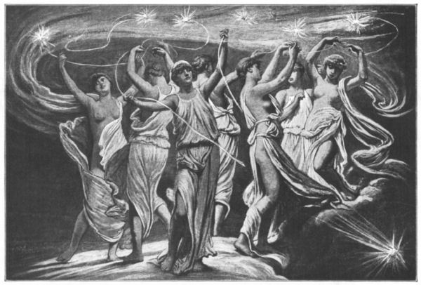 The seven sisters dance in a graceful circle
