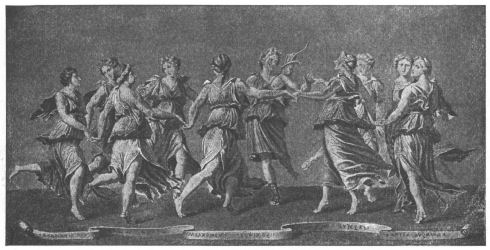 The Muses dance in a circle