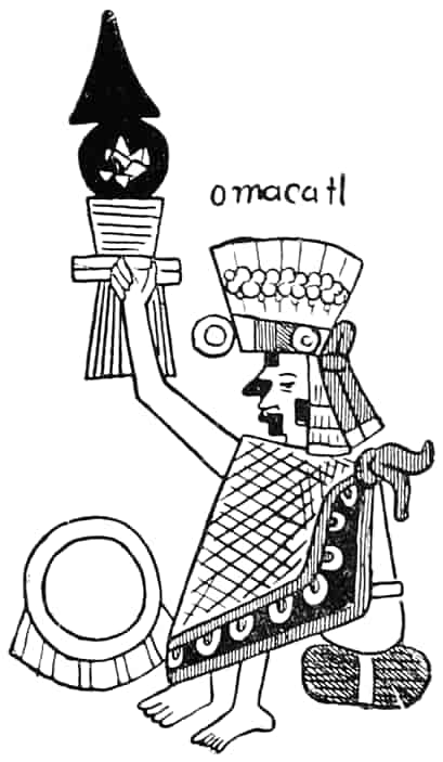 Omacatl. (From the Sahagun MS.)