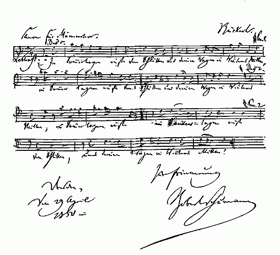 Autograph of Robert Schumann