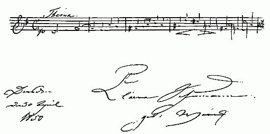 Autograph of Mme. Schumann