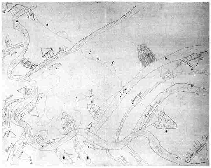 Karte des Kĕdjin, gezeichnet von einem Kĕnja.