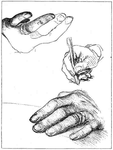 Holbein's Studies for the Hands of Erasmus.